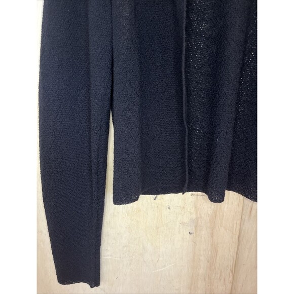 Eileen Fisher Italian Yarn Wool Black Cardigan Sweater Top Shirt Size Medium - Picture 4 of 8